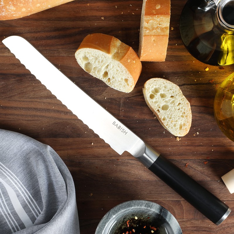 Babish High-Carbon 1.4116 German Steel Cutlery, 8 Inch Bread Kitchen