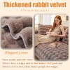 Thick Rabbit Plush Sofa Covers 3/2/1/4 Seater, Non-Slip Sofa Slipcovers
