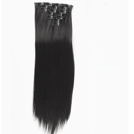 MUNSKT 7 Pcs 22 Natural Black Inch Clip in Hair Extensions, in Double Weft, Instant Thick Hair, for Daily Styling, Commuting, Dating, Weddings, Various Parties, 150g