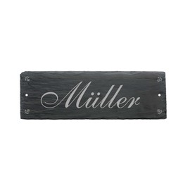 '"Müller Slate – 22 x 8 cm – Door Sign with Name