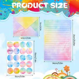 REFORUNG Pack of 160 Writing Paper with Envelopes Lined 10 Colours Envelopes Letter Paper Set A5 Colourful Stationery Set with Stickers Vrief Papers Girls Children Letter Sheets for Invitation