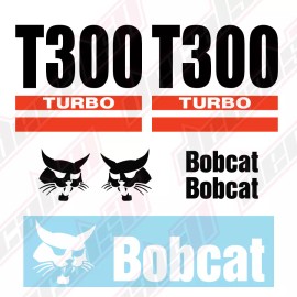 Aftermarket Bobcat T300 Turbo Skid Steer Set Vinyl Decal Sticker - Aftermarket