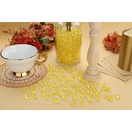 AWARDSEN Pack of 500 Gold Acrylic Decorative Diamonds, Gemstones for Wedding, Crafts Decoration, Glitter Stones, Decorative Stones, Party, Vase Funding, Muggle Stones, Colourful