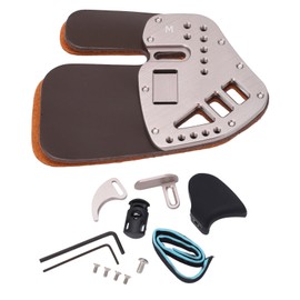 Leather Archery Finger Tab Protect Guard Recurve Bow Protector Shooting Practice Gear Silver M