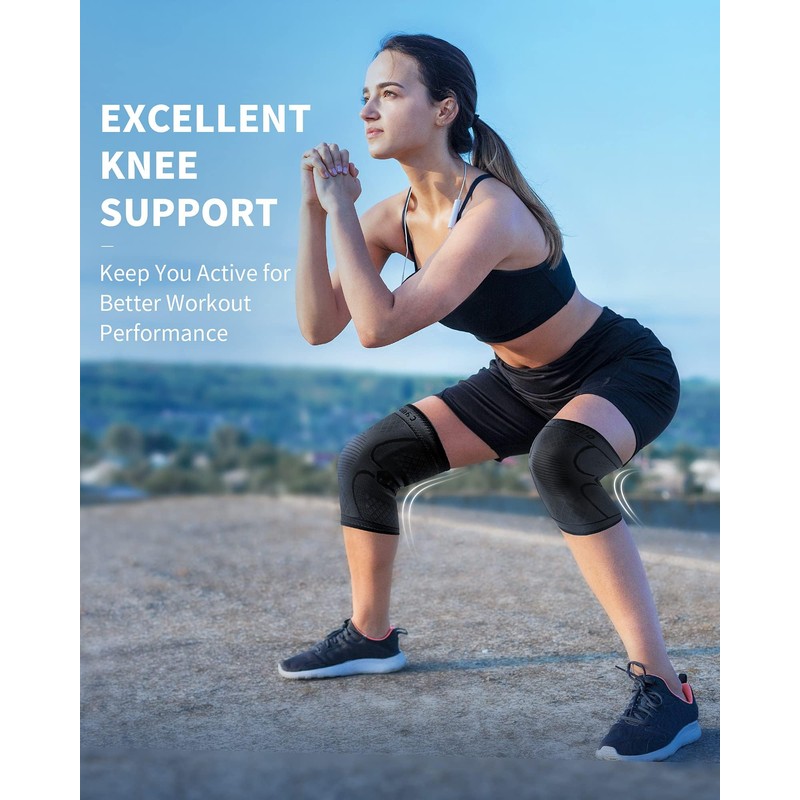 CAMBIVO Knee Brace Support(2 Pack) for Men and Women, Knee