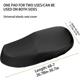 TRLREQ Universal Motorcycle Seat Cover, Waterproof Seat Covers, with Elastic Band, Moto Scooter Cushion Cover (Black)