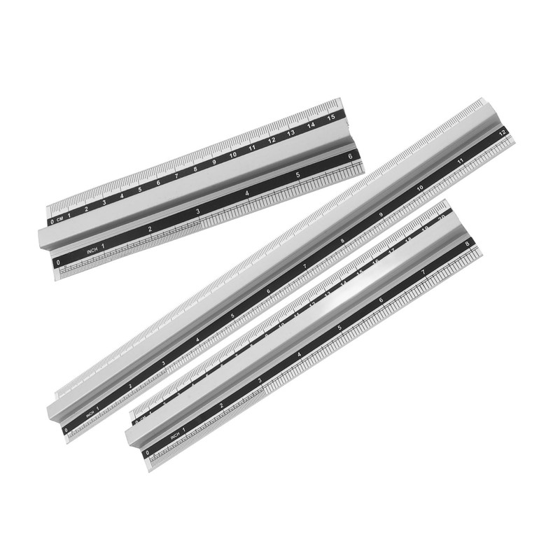 Operitacx 4sets Aluminum Ruler Measuring Tool Multifunctional Three Multi-use Measuring
