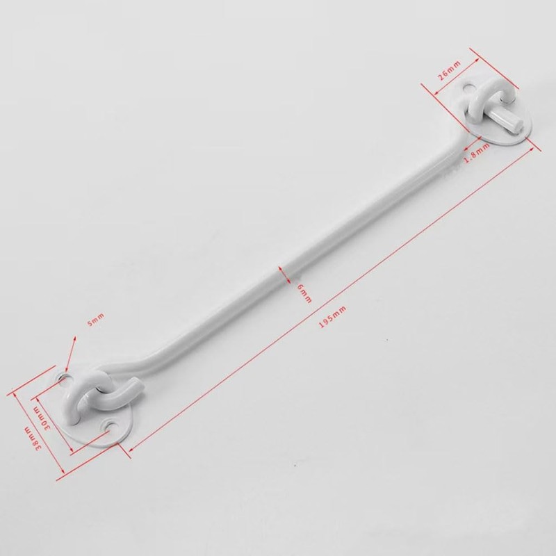 Door Hook and Eye Latche,2 PCS 8 Inch White Cabin