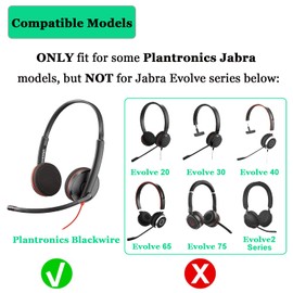 Ear Cushions for Jabra Headset Ear Pad Replacement Foam Earpads Designed for Jabra PRO 920 9450 Biz 1500 1900 2400 GN2000 Plantronics HW251N HW510 Blackwire C310 C320 3210 3220 3320 Headphone (4 Pack)