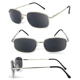 VeryHobby Retro Pilot Full Lens Magnified Tinted Sun Readers Reading Sunglasses Spring Hinges Temples (Silver, 1.50)