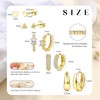 ZELORES Small Chunky Gold Hoop Earrings for Women-5 Pairs Sterling