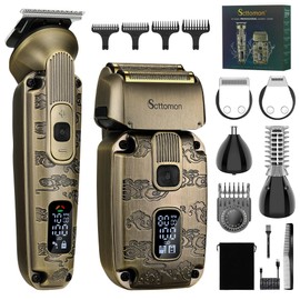 Scttomon Foil Shavers for Men Beard Trimmer Electric Razor for Men Bald Head Hair Shaving Kit Cordless Waterproof