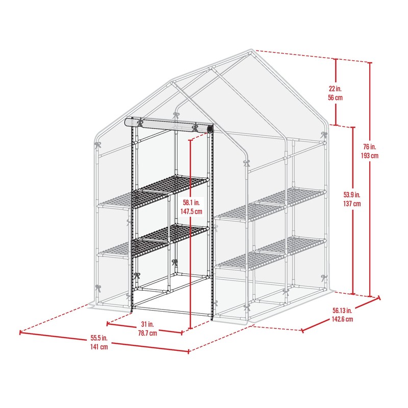 Miracle-Gro 4'8" x 4'8" x 6'5" All-Season Small Walk-in Greenhouse