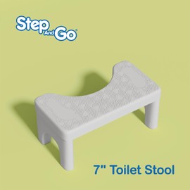 Step and Go Toilet Stool for Bathroom, Potty Poop Squat Stool 7 inches
