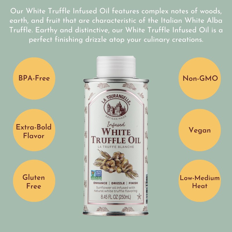 La Tourangelle, White Truffle Oil, Complex Gourmet Earthy Flavor for
