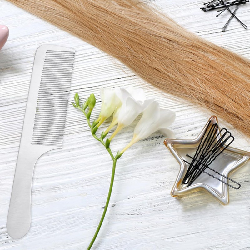 Healeved 1pcs Hair Cutting Comb Titanium Steel Comb Hair Comb
