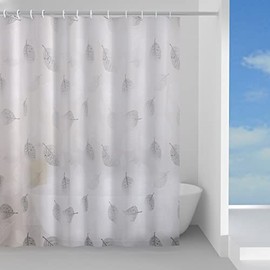 Gedy | Fogliage Grey Peva Shower Curtain 200 x 240 x 0.1 cm and 0.495 kg