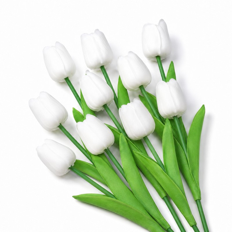 Artificial Tulips for Floral Arrangements, Soft PU Fake Flowers with