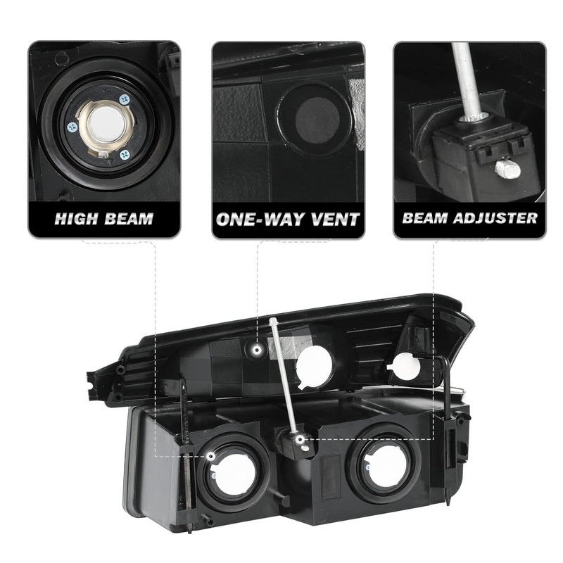 SOCKIR 4PCS Headlight Assembly Compatible with 2002-2006 Chevy Avalanche Body