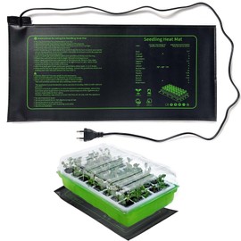 EWENYS Plant Heating Mat Plants Graphene Heat Mat for Seedling Germination, IP67 Waterproof 20 W Temperature Heating Pad Mat Warmer Bed Mat for Growing Greenhouse or Grow Box (53 x 25 cm)