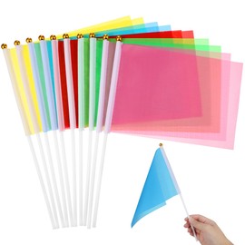 NUOBESTY Plain Square Hand Flags 14 x 21 cm Polyester Mini Flag Portable for Party Decoration Indoor Outdoor Sports Event