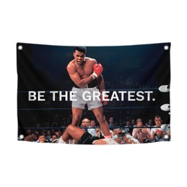 Be the Greatest Flag - Motivational Gym Flag 3x5 Feet with Four Brass Grommets - Home Wall Posters for Guys and Man - Muhammad Ali Cool Motivation Banners Decorations Outdoors or Indoors for Boys