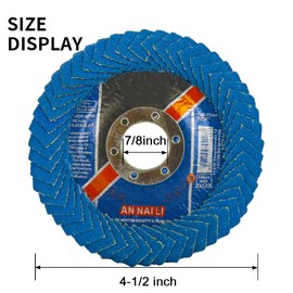 SI FANG 5Pcs 115mm High Density Curve Flap Discs for Angle Grinder, 4 1/2 inch Zirconia Radial Rolled Curved Double Sided Flap Disk Grit 60 Round Flap Wheel, Inside Corner Edge Grinding Sanding
