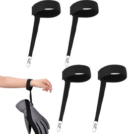 YFTRFR 4 Pcs Ski Glove Elastic Wrist Straps Anti-Slip and Anti-Lost Sports Wrist Straps Adjustable With Metal Snap Ski Outdoor Sports Equipment for Skiing Snowboarding Mountaineering Glove Accessories