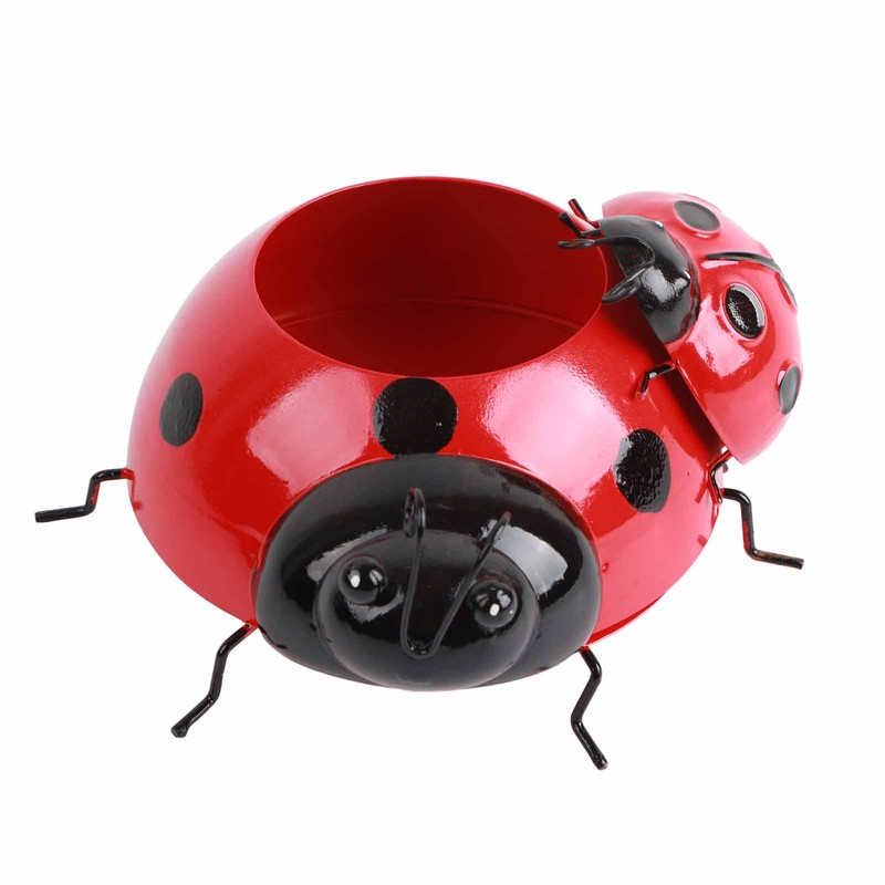 Metal Ladybug Flower Planter Insect Design Flower Pot for Indoor