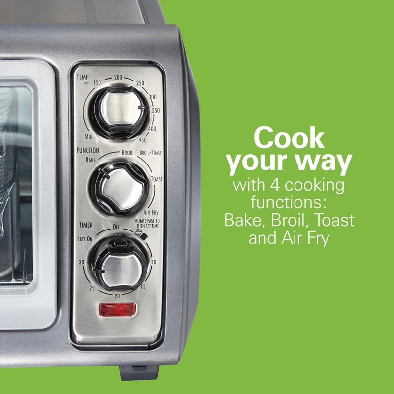 Hamilton Beach Air Fryer Toaster Oven Combo with Large Capacity,