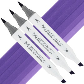Artfinity Sketch Marker Sets - Set of 3 - Parma Violet BV1-5, Vibrant, Professional, Dye-Based Alcohol Markers for Artists, Drawing, Travel, & More