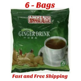 gold kili 6 Packs Gold Kili INSTANT HONEY GINGER TEA DRINK ( 120 Sachets) GINGER TEA