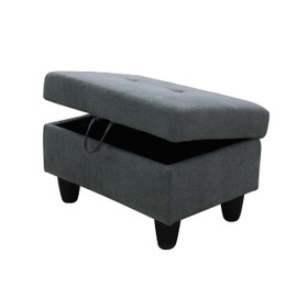 NicBex Small Ottoman Storage Upholstered Flannel Ottoman Foot Rest with Legs Rectangle Footstool Ottomans for Couch, Living Room and Bedroom, Dark Grey