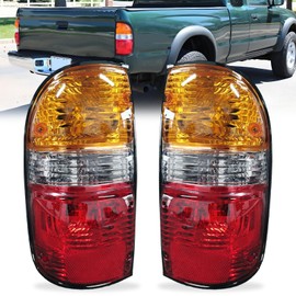 Tail Lights Assembly W/Bulbs&Harness Set For 2001 2002 2003 2004 Toyota Tacoma Pickup Truck Rear Brake Taillight Lamps Driver Left and Passenger Right side Replacement for 81560-04060 81550-04060