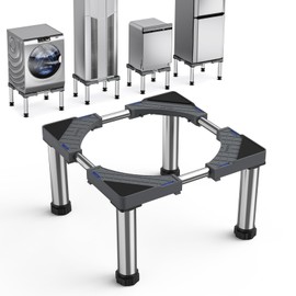 Mini Fridge Stand with 4 Strong Feet Washing Machine Stand Base Adjustable Universal Stand Base for Portable Refrigerator Dryer Stand Laundry Pedestal Appliance 9.8"-11" Height(Gray)45-65 cm