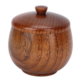 Sour Jujube Wood Condiment Jar Japanese Safe Dustproof Classic Flip Top Spice Jar for KitchenLacquer