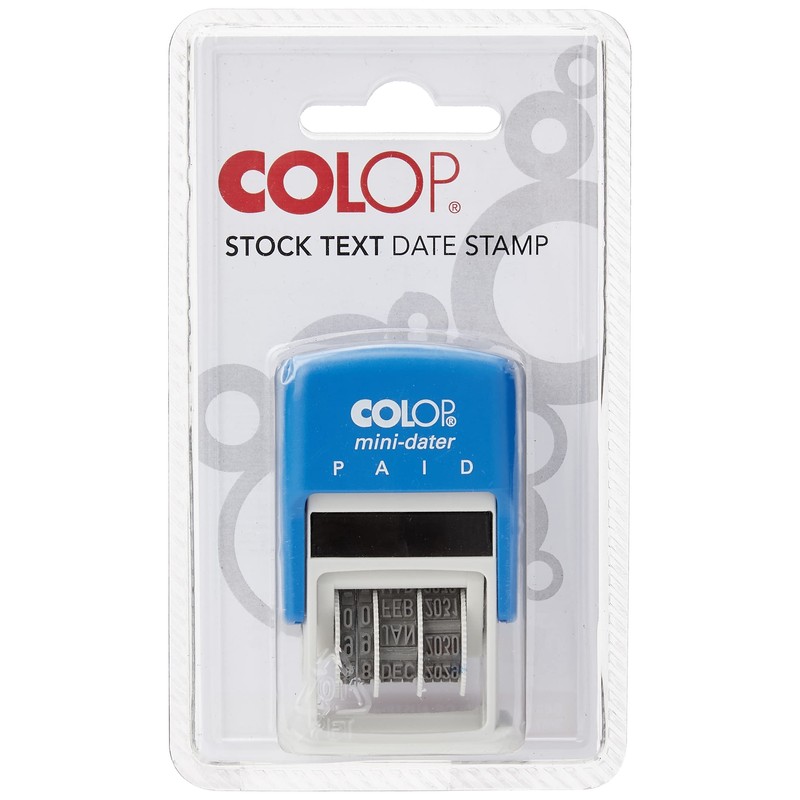 Colop S160-L2 Mini Text Dater Stamp PAID 12 Years Self-Inking