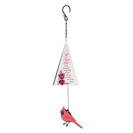 Dicksons Decorative Outdoor Wind Chime Ornament for Patio Porch 24 Inch Metal I Live On Cardinal Bereavement Poem