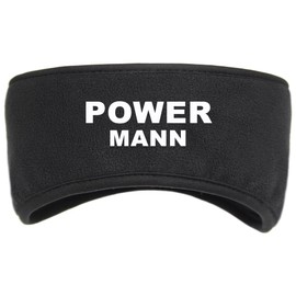 Geschenke mit Namen Powermann Headband Cuddly Soft Black Anti-Pilling Microfleece with High-Quality Lining and Hemmed Edge