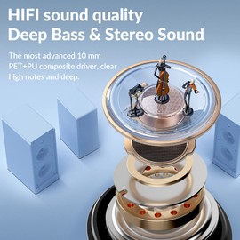 TONEMAC M3 Wireless Earbuds Noise Cancelling, Bluetooth Earphones Active Noise Cancellation,4 ENC Mic,30 Hours Playtime,Deep Bass, in-Ear Headphones Compatible with iOS/Android/PC, Black