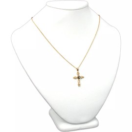 FindingKing 2 White Faux Leather Necklace Bust Jewelry Display 8.5"