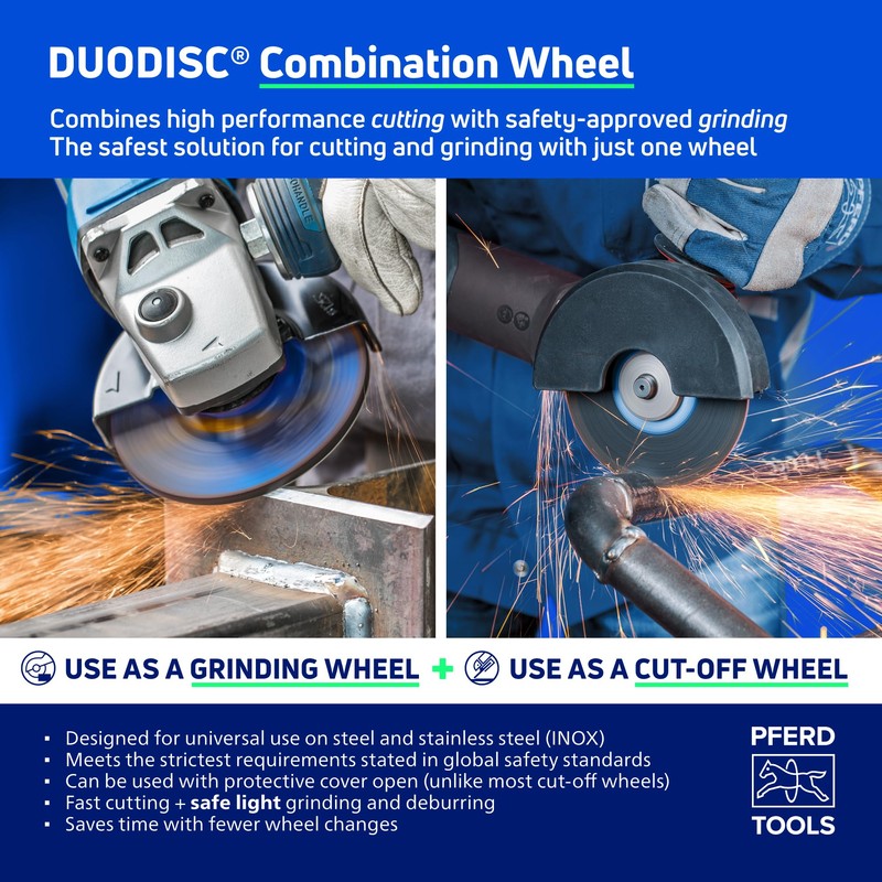 PFERD 4-1/2" PSF DUODISC STEELOX Combination Cutting and Grinding Wheel