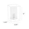 Lalia Home Contemporary White Framed Table Lamp with Clear Cylinder