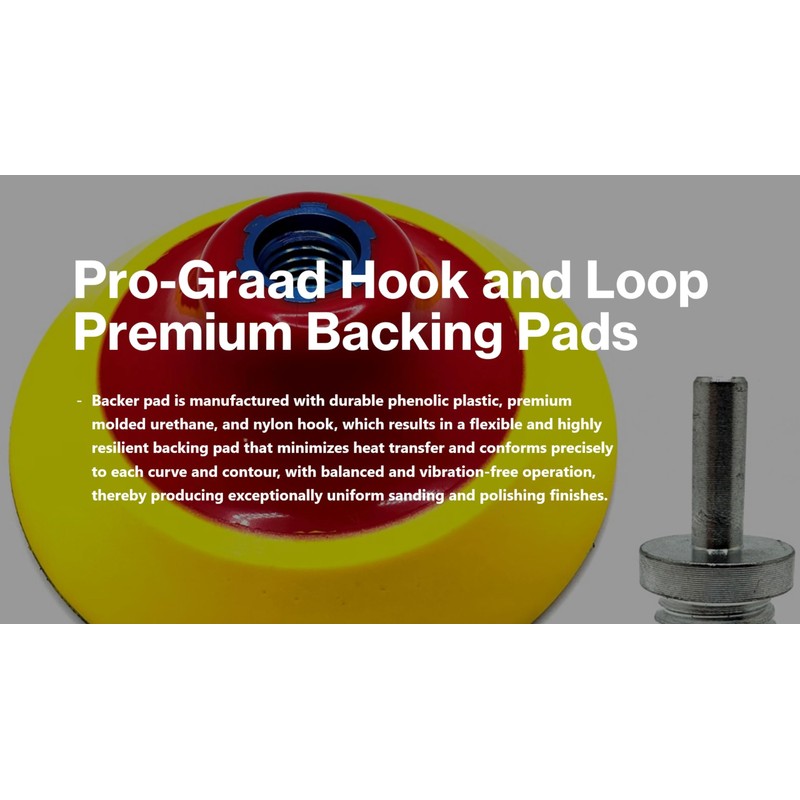 Pro-Graad 6" Premium Hook and Loop Backing Plate for Sanding,