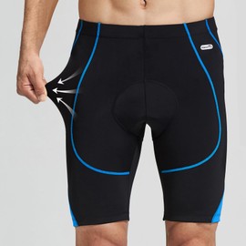 Santic Cycling Men's Shorts Biking Bicycle Bike Pants Half Pants 4D Coolmax Padded Blue XL GENTING