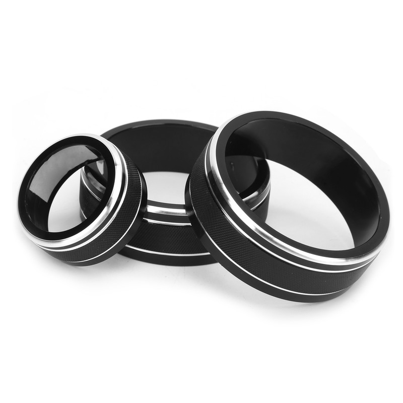 3pcs Car Air Conditioning Interior Climate Controller Knob Cover Black