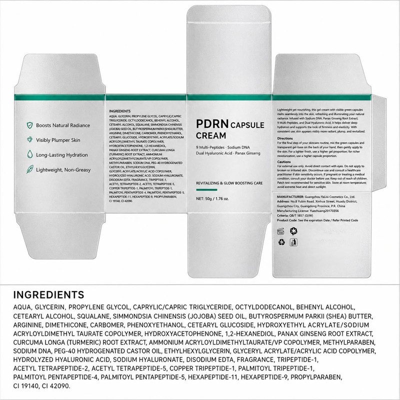 LROVFND PDRN Capsule Cream, Hydrating Face Moisturizer with Sodium DNA,