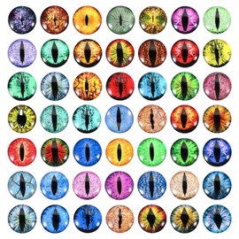 PATIKIL 20mm Dragon Eyes, 100 Pcs Round Glass Eyes Animals Crochet Eyes, Mixed Colors