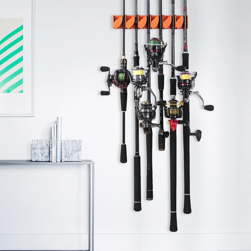 Goture Rod Stand, Wall Mounted Type, 6 Hooks, Load Capacity