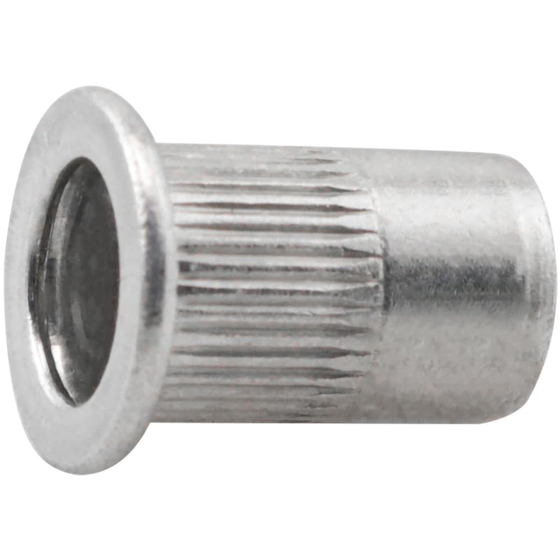 BLLNDX 100PCS Aluminium Flange Rivet Nuts Pitch 1/4-20 Knurled Flat
